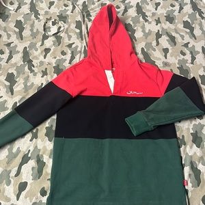 SUPREME Hooded Long sleeve shirt (RED, BLACK & GREEN)